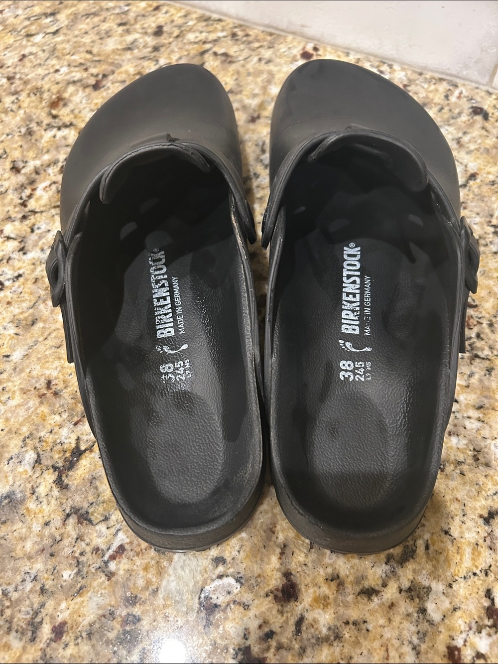 Birkenstock Kids Black Slip-On Clog with Buckle Strap - Picture 2 of 4
